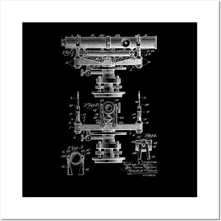 convertible builder's level and transit Vintage Patent Drawing Posters and Art